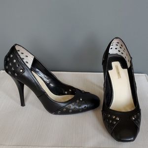 MAXSTUDIO Black Leather Heels